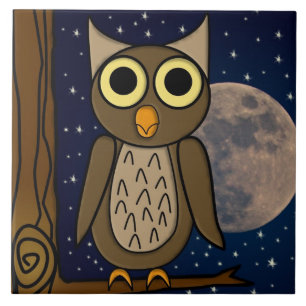Azulejo Búho nocturno