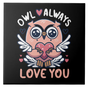 Azulejo Búho Siempre Te Amaré - Día de San Valentín