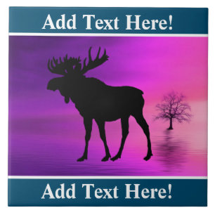Azulejo Bull Moose Silhouette