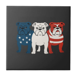 Azulejo Bulldog 4 de Julio Amante Perros Hombres mujeres B