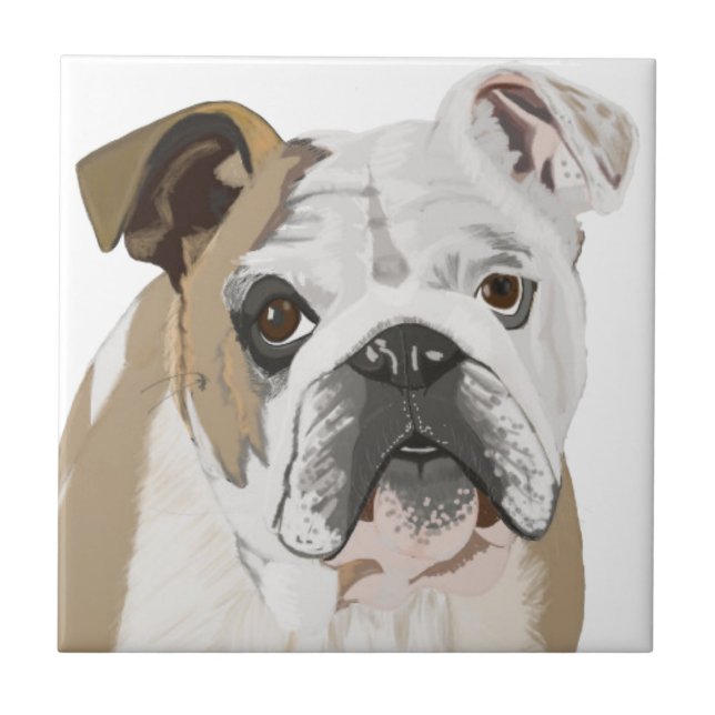 Azulejo Bulldog británico con Union Jack (Frente)