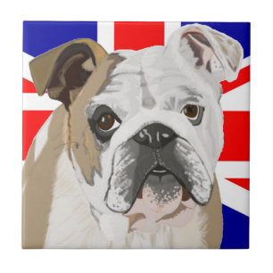 Azulejo Bulldog británico con Union Jack