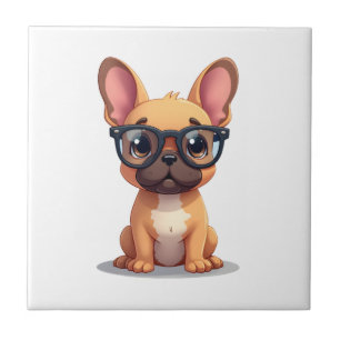 Azulejo Bulldog Francés con Gafas Copia