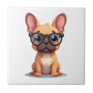 Azulejo Bulldog Francés con gafas copia