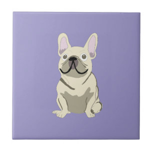 Azulejo Bulldog Francés Crema,