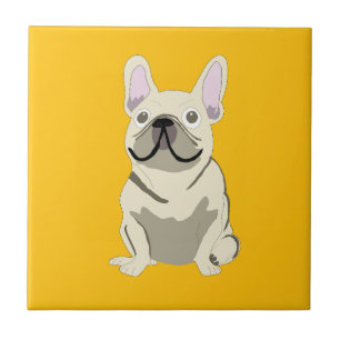 Azulejo Bulldog Francés Crema