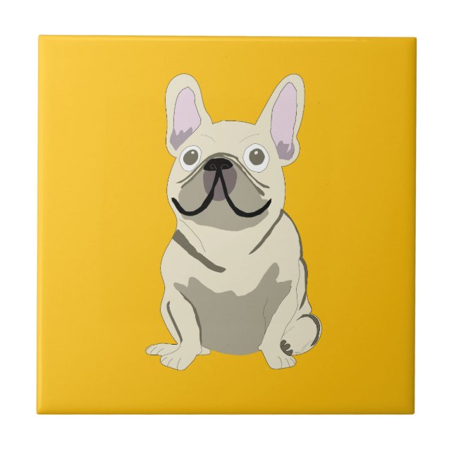 Azulejo Bulldog Francés Crema (Frente)