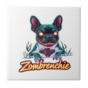 Azulejo Bulldog Francés Frenchie Perro Zombie Halloween Es