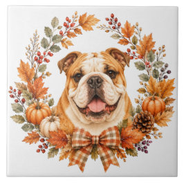 Azulejo Bulldog Inglés Corona de Otoño