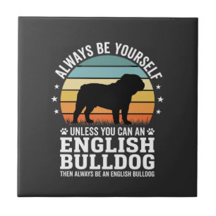 Azulejo Bulldog Inglés Puesta de Sol Sé Tú Mismo Perro