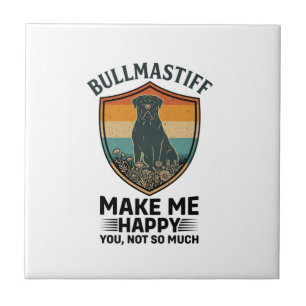 Azulejo Bullmastiff Hazme Feliz Perro Escudo Retro Puesta