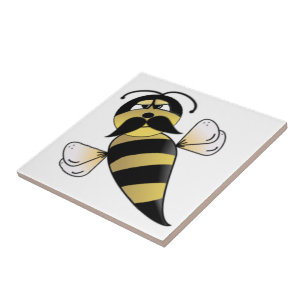 Azulejo Bumble Bee con bigote