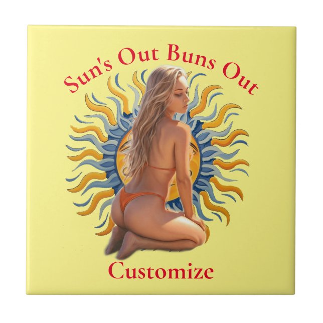 Azulejo Buns Out Bikini Beach Chica Thunder_Cove (Frente)