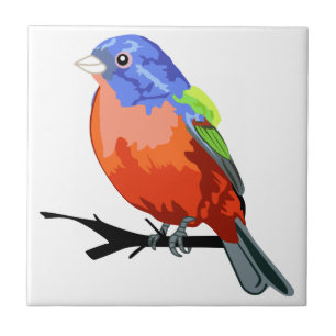 Azulejo Bunting pintado
