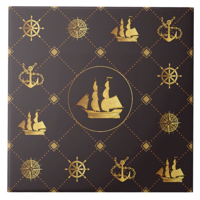 Azulejo Buque de oro (Frente)
