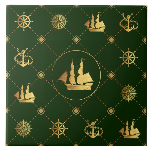 Azulejo Buque de oro (Frente)