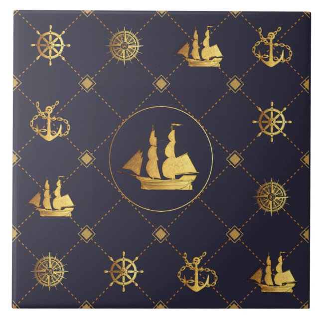 Azulejo Buque de oro (Frente)
