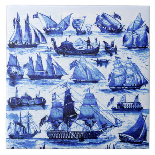 Azulejo BUQUES DE VINTAJE, BUQUES, Náutica Azul de la Mari