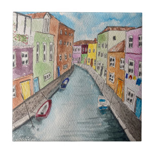 Azulejo Burano Venecia Casas de colores vivos
