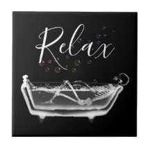 Burbujas arcoiris X-Ray Skeleton Bath Tile cerámic