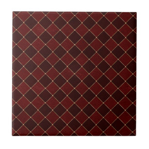 Azulejo Burgundy Harlequin Rhombuses Efecto Geométrico