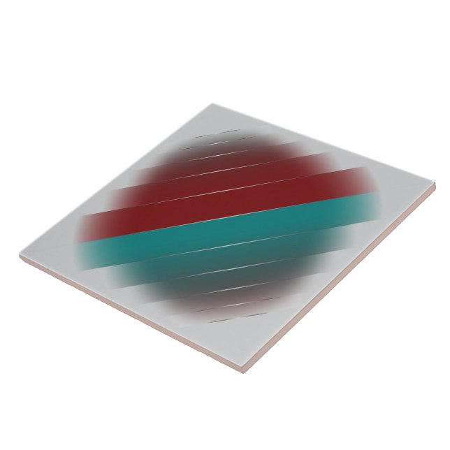Azulejo Burgundy turquesa sobre gris (Lado)