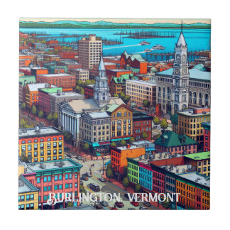 Azulejo Burlington, Vermont Comic Book Style Art