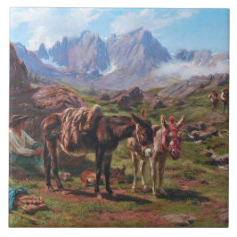 Azulejo Burros en los Pirineos (Rosa Bonheur)