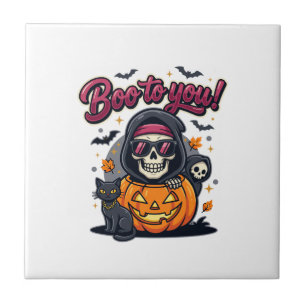 Azulejo Buu para ti calabaza de esqueleto de Halloween