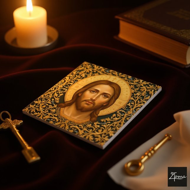 Azulejo Byzantine Christ Icon - Jesus (Subido por el creador)