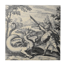 Caballero en las armas sembrando el dragón