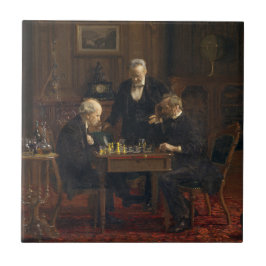 Azulejo Caballeros jugando al ajedrez (Thomas Eakins)