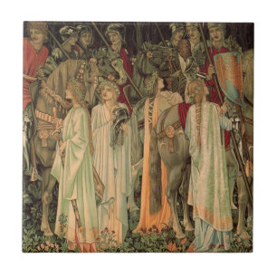 Azulejo Caballeros medievales de la Mesa Redonda