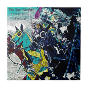 Azulejo caballeros medievales jousting en arte histórico