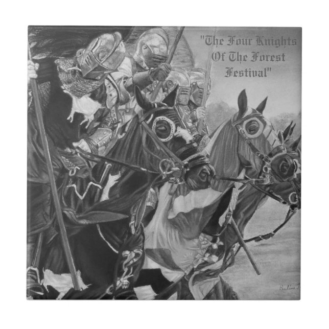 Azulejo caballeros medievales jousting en arte histórico (Frente)