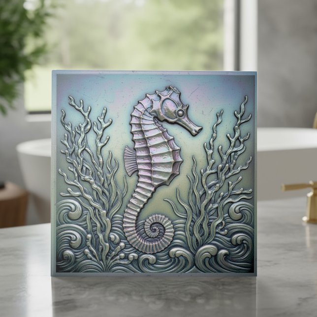 Azulejo Caballito de mar iridiscente metálico ID1223 (Subido por el creador)