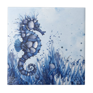 Azulejo Caballitos de mar de conchas marinas