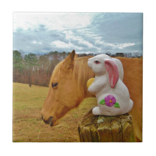 Azulejo Caballo amarillo, conejo de primavera