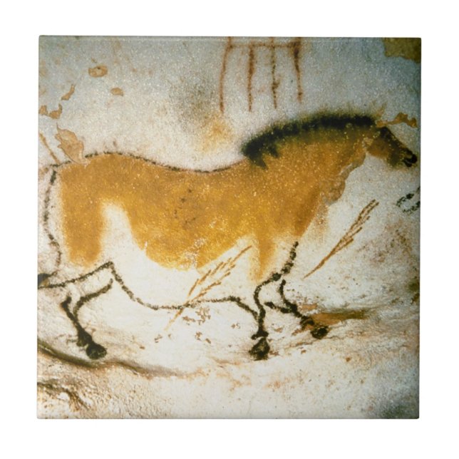 Azulejo Caballo chino, pinturas de cavernas prehistóricas  (Frente)