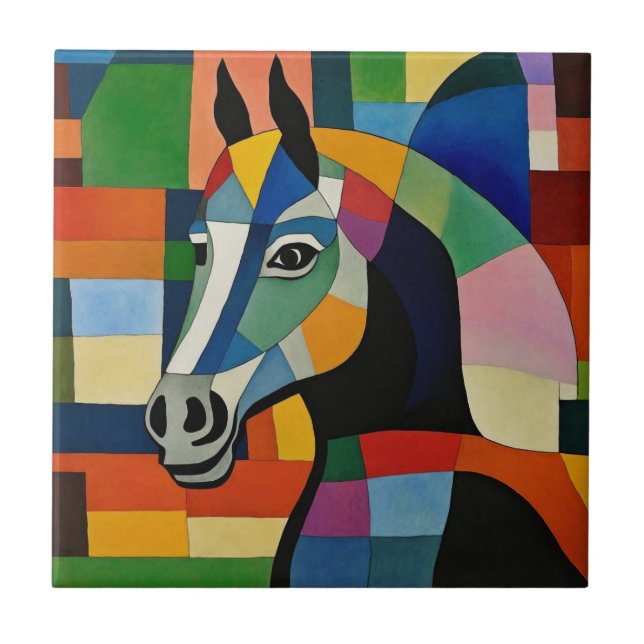 Azulejo Caballo de colores (Frente)