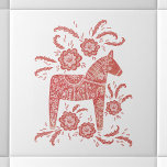 Azulejo Caballo de dala sueco rojo y blanco<br><div class="desc">Un diseño tradicional sueco de Caballo de Dala en rojo y blanco. Arte original de Nic Squirrell.</div>