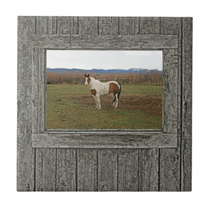 Azulejo Caballo de madera viejo de la pintura de la