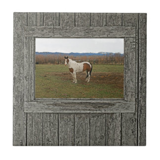Azulejo Caballo de madera viejo de la pintura de la