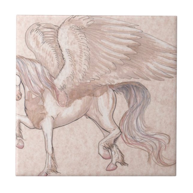 Azulejo Caballo de Pegaso, potro, Pegaso, unicornio, (Frente)