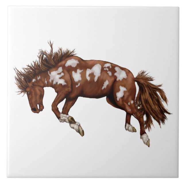 Azulejo Caballo de pintura torpe (Frente)