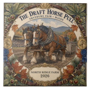 Azulejo Caballo de tiro personalizado Fryeburg Fair Maine