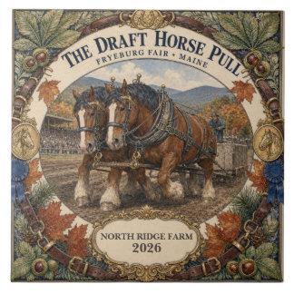 Azulejo Caballo de tiro personalizado Fryeburg Fair Maine