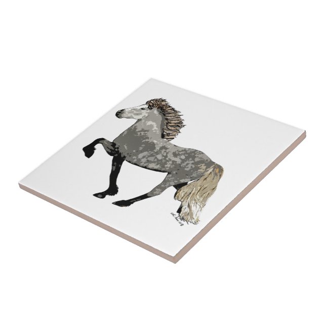 Azulejo Caballo Islandés Astrid Art Deco (Lado)