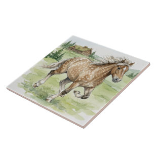 Azulejo Caballo islandés Stjarna galopando en prado