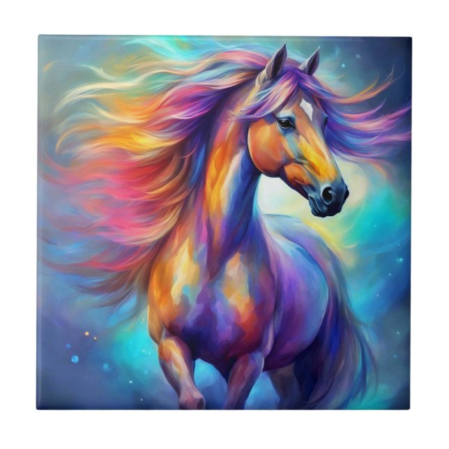 Azulejo Caballo multicolor Colorido  (Frente)